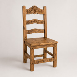 Silla rústica tallada